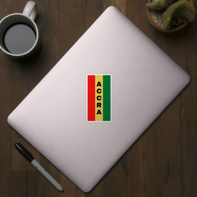 Accra City in Ghana Flag Colors Vertical by aybe7elf